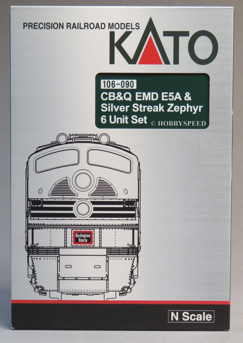 KATO N SCALE CB&Q EMD E5A SILVER STREAK ZEPHYR Engine Car Set