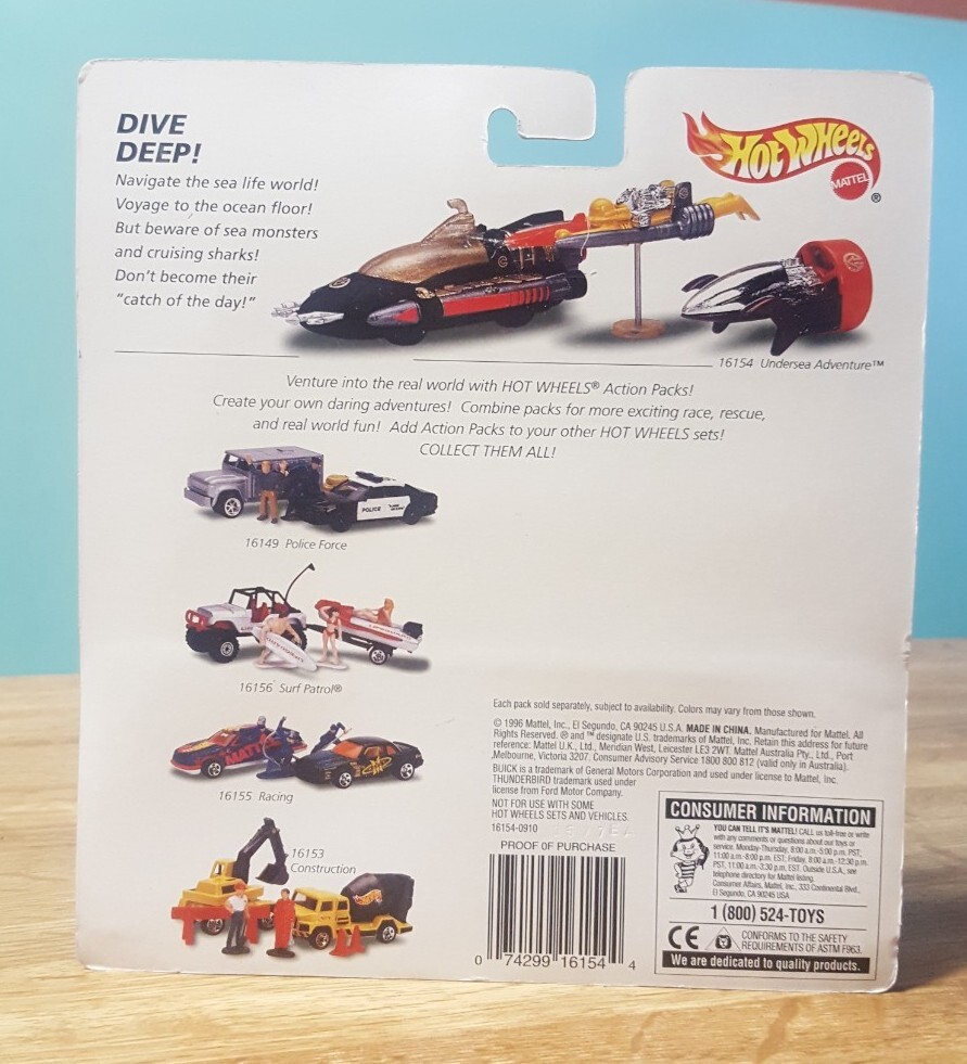 Hot Wheels Action Pack Undersea Adventure Ocean Submarine Scuba