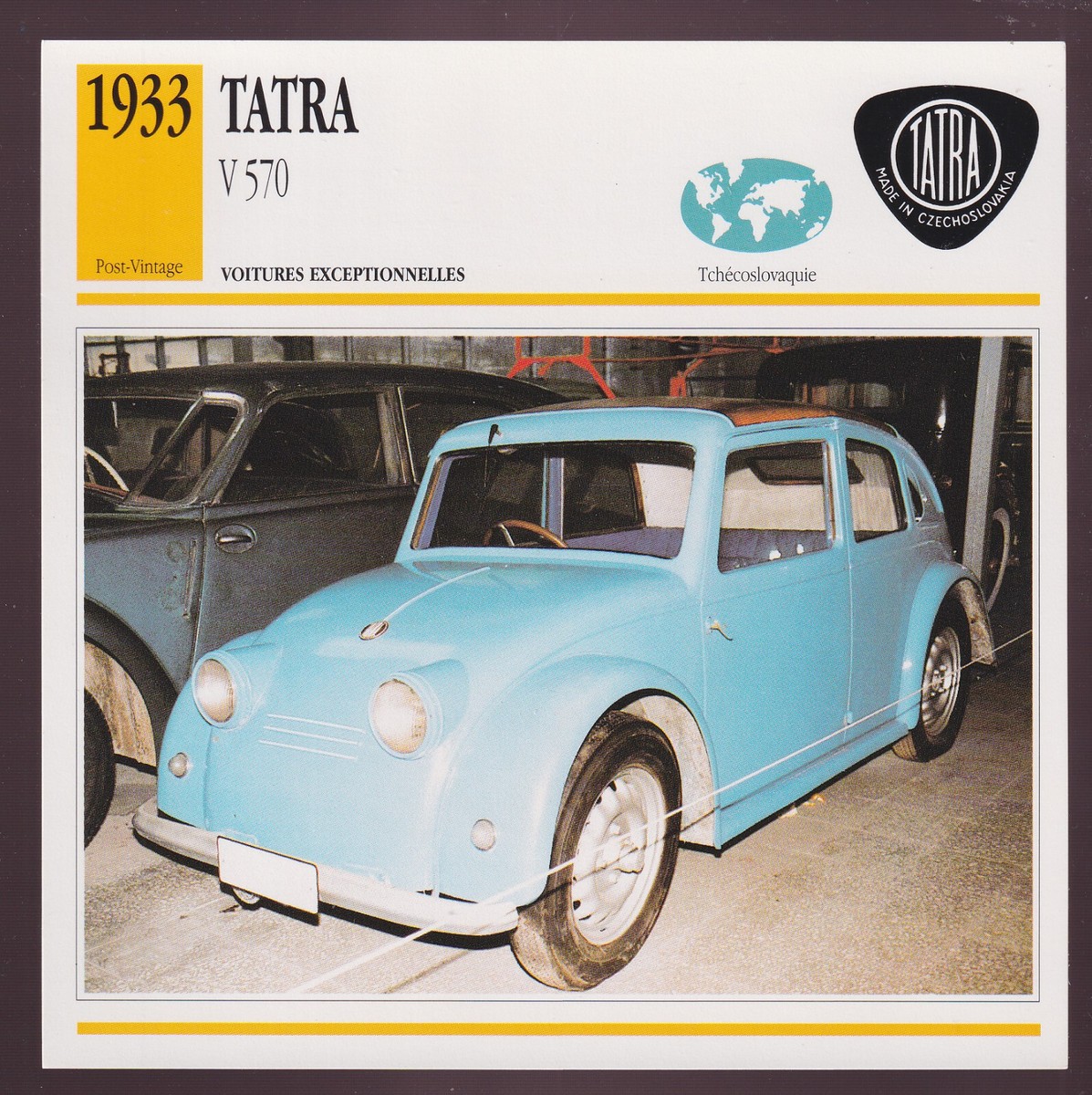 1933 Tatra V 570 V570 Czechoslovakia Car Photo Spec Sheet Info