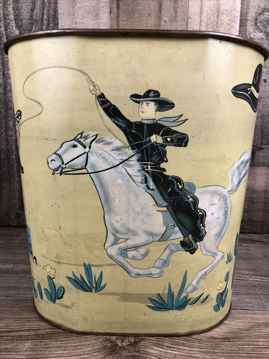 Vintage MCM 1950's Hopalong Cassidy Annie Oakley Western Metal