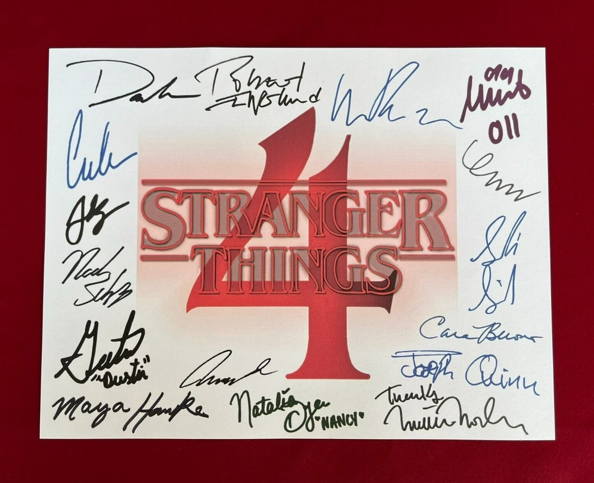 Stranger Things Season 4 Title Card Cast-Signed- 8.5x11- Autograph