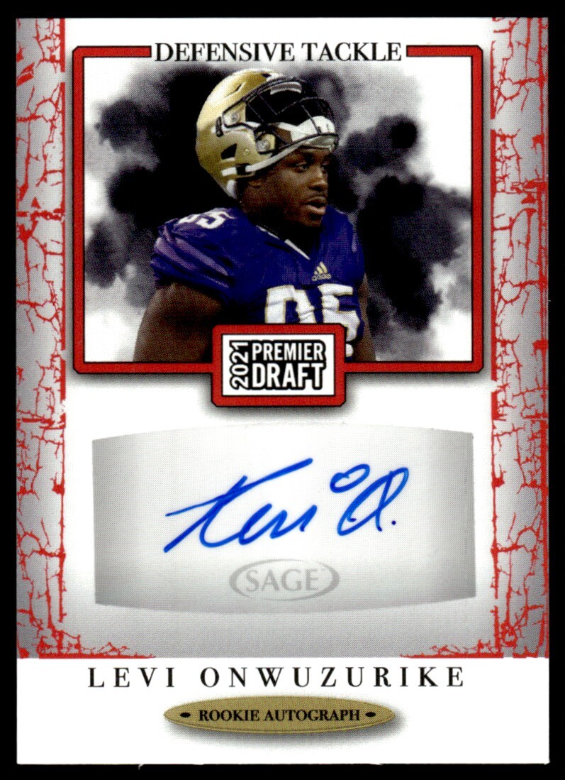 2021 SAGE Premier Draft Red Levi Onwuzurike Rookie Auto #A101 | eBay