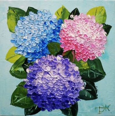 Hydrangea Painting Impasto Oil Painting Floral Art Original Art 8