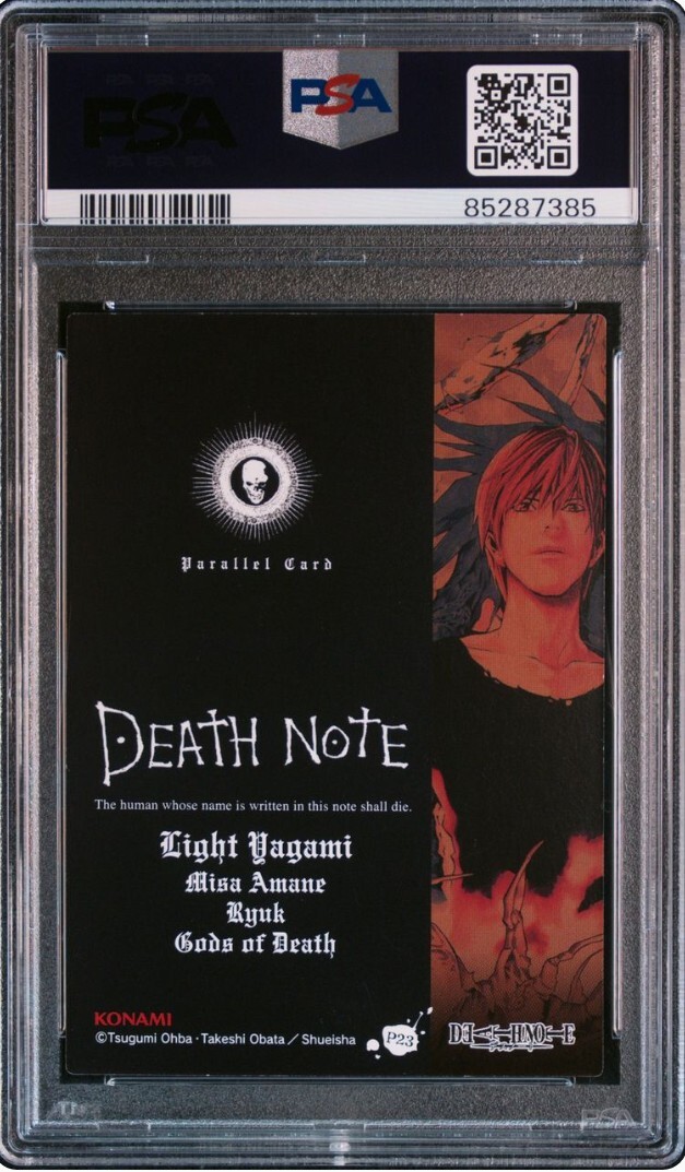 PSA10 Death Note Trading Card Japanese P23 Light Yagami Ryuk Misa
