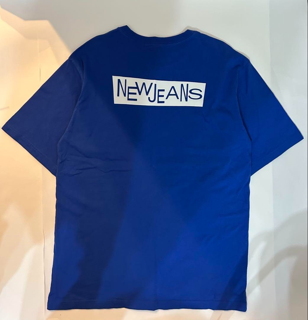 NewJeans Tokki Tee short sleeve T-Shirt Blue Size-L K-POP goods