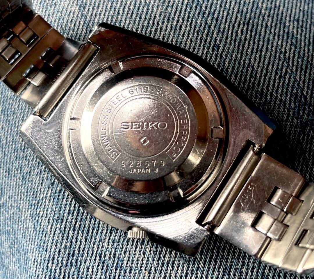 SEIKO 5 SPORTS 6119-6050 21 Jewels Automatic Black Dial Men's