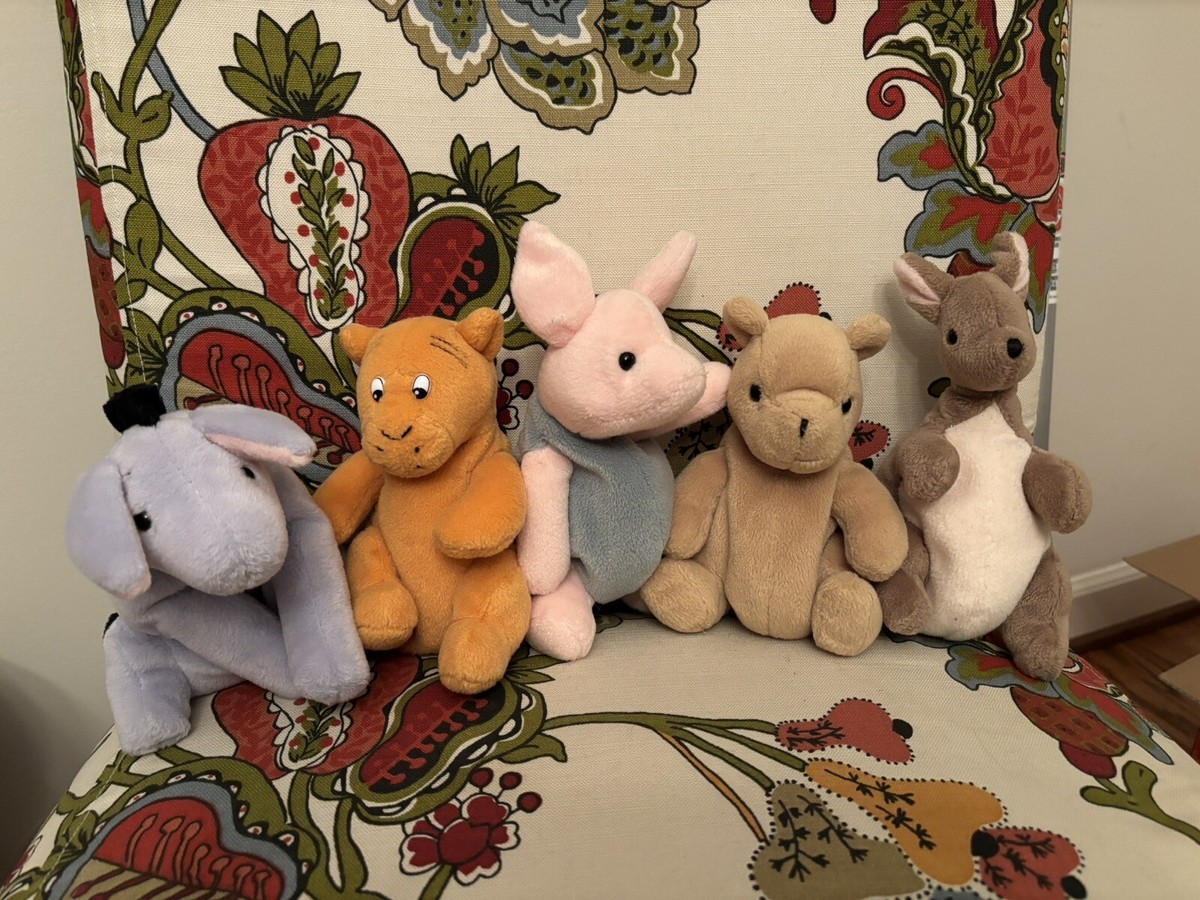 GUND Classic Pooh Stuffed Plush Set 5 Lot Kanga Tigger Eeyore