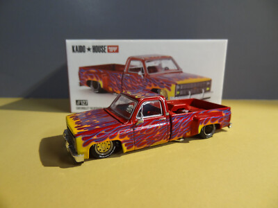 KAIDO HOUSE x MINI GT - 1983 CHEVY SILVERADO DUALLY ON FIRE V1
