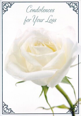 Sincere SYMPATHY Card, Condolences For Your Loss Rose by Designer