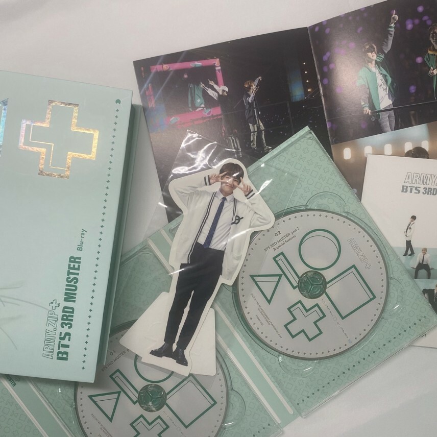 BTS 3rd Muster Army Zip + Official Blu ray with V Standee | eBay