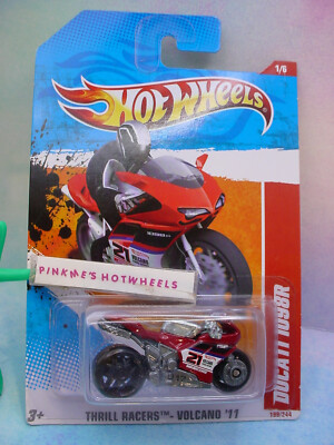 2011 Hot Wheels DUCATI 1098R #199 🏍️red motorcycle🏍️THRILL