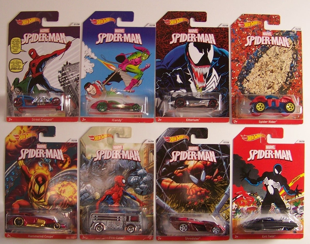 2013 / 2014 Hot Wheels Marvel Spider Man Complete Set of 8 | eBay