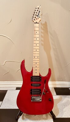 1993 Ibanez XT 170 Super Strat Guitar HSH Maple Body Trans Red