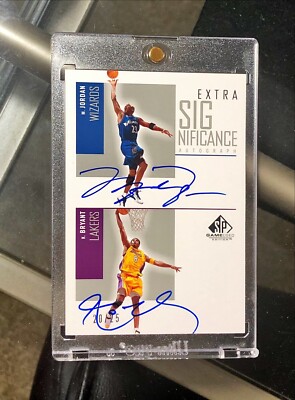 2002-03 Kobe Bryant Michael Jordan Dual Auto Sp Game Used Extra