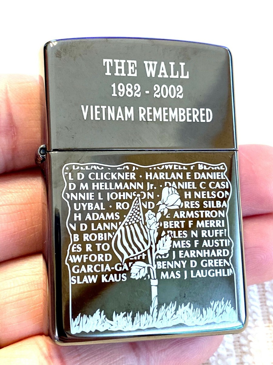 2002 The Wall 1982-2002 Vietnam Remembered Zippo Lighter - Made in