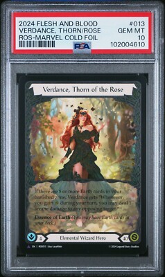 2024 FLESH AND BLOOD VERDANCE, THORN/ROSE MARVEL COLD FOIL PSA 10