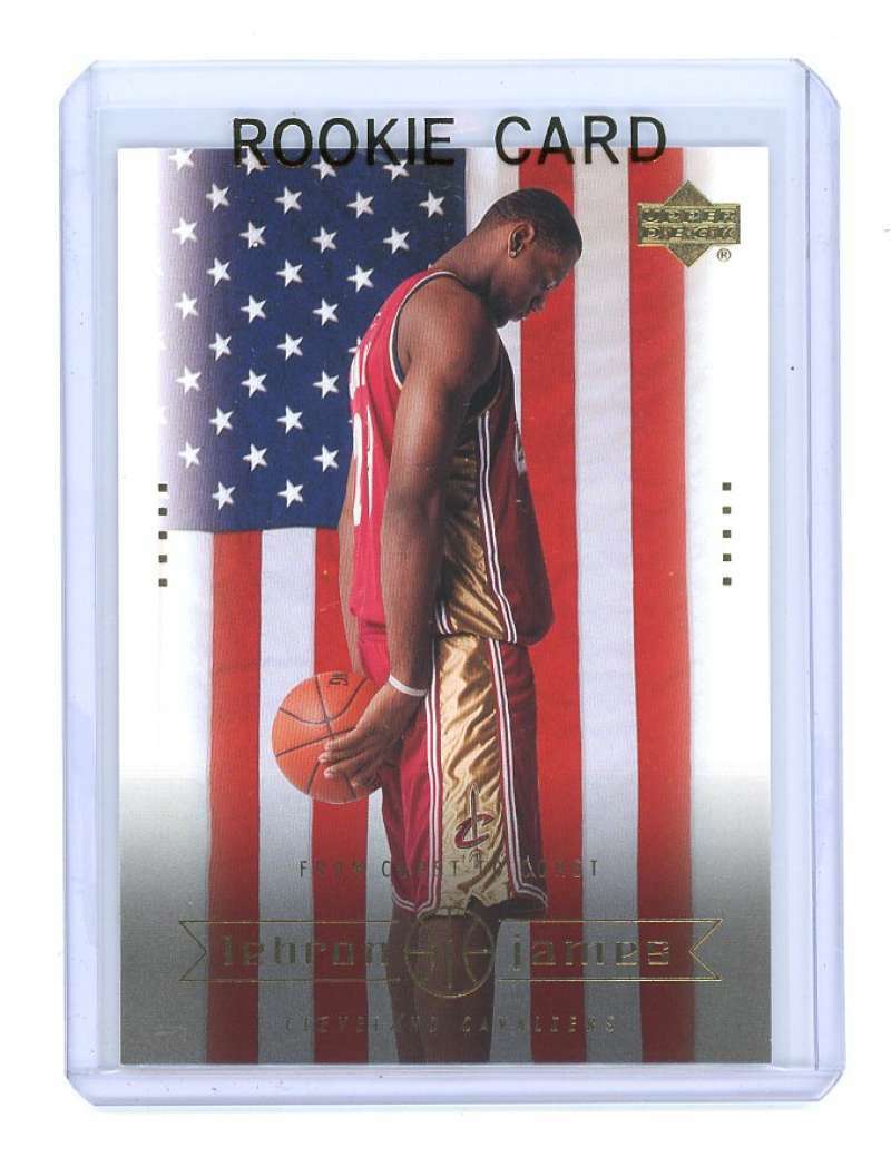 2003 Upper Deck #23 From Coast to Coast USA Flag NBA Lebron James