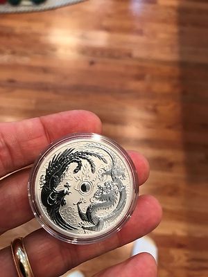 2017 ERROR VARIETY 1 OZ SILVER DRAGON & PHOENIX - PEARL OF WISDOM