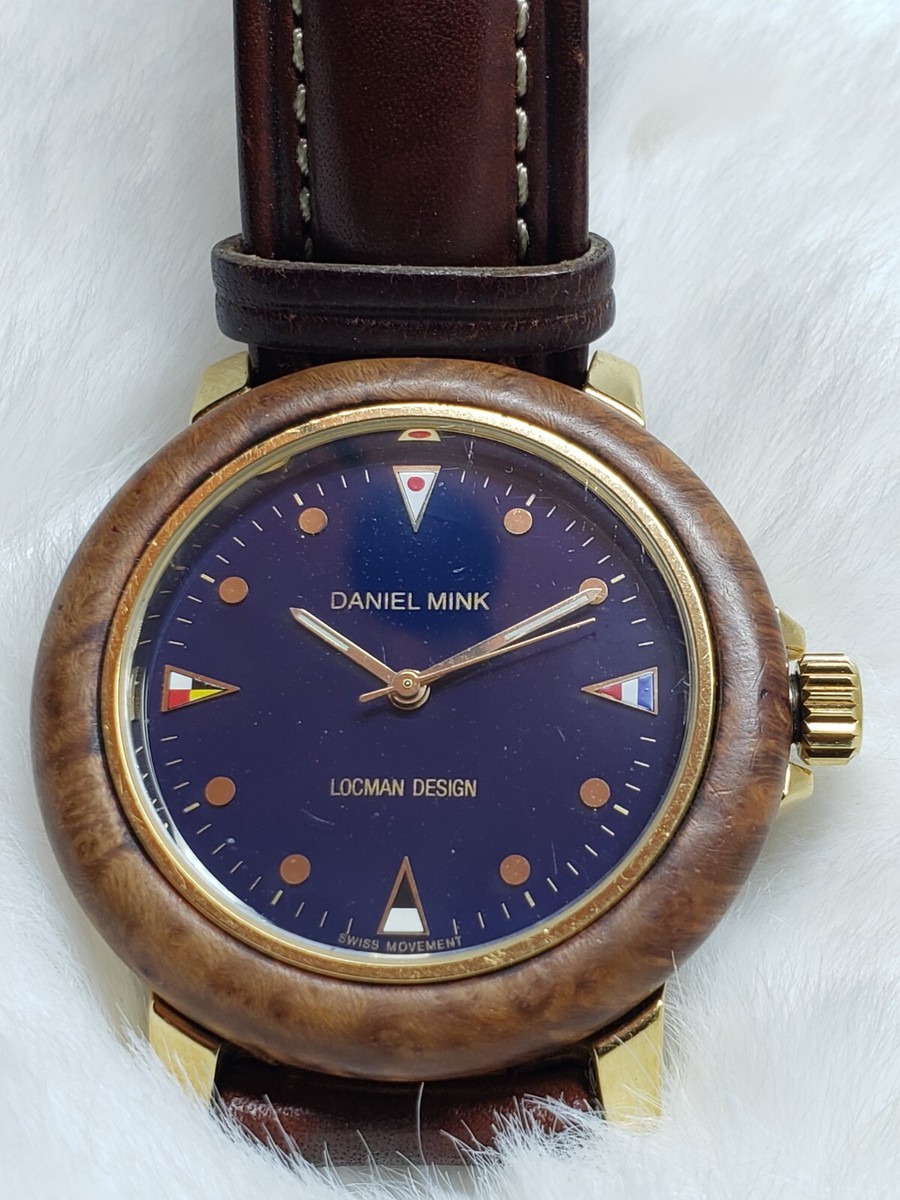 Rare Daniel Mink Locman Milano Automatic Watch with Polished Wood