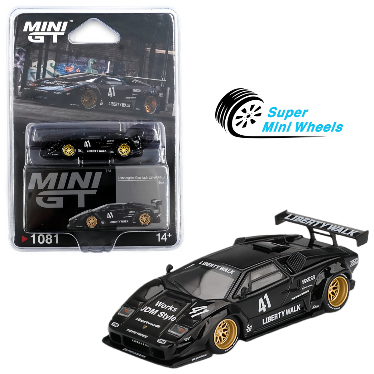 Mini GT 1:64 Lamborghini Countach LB-WORKS Black #1081 | eBay