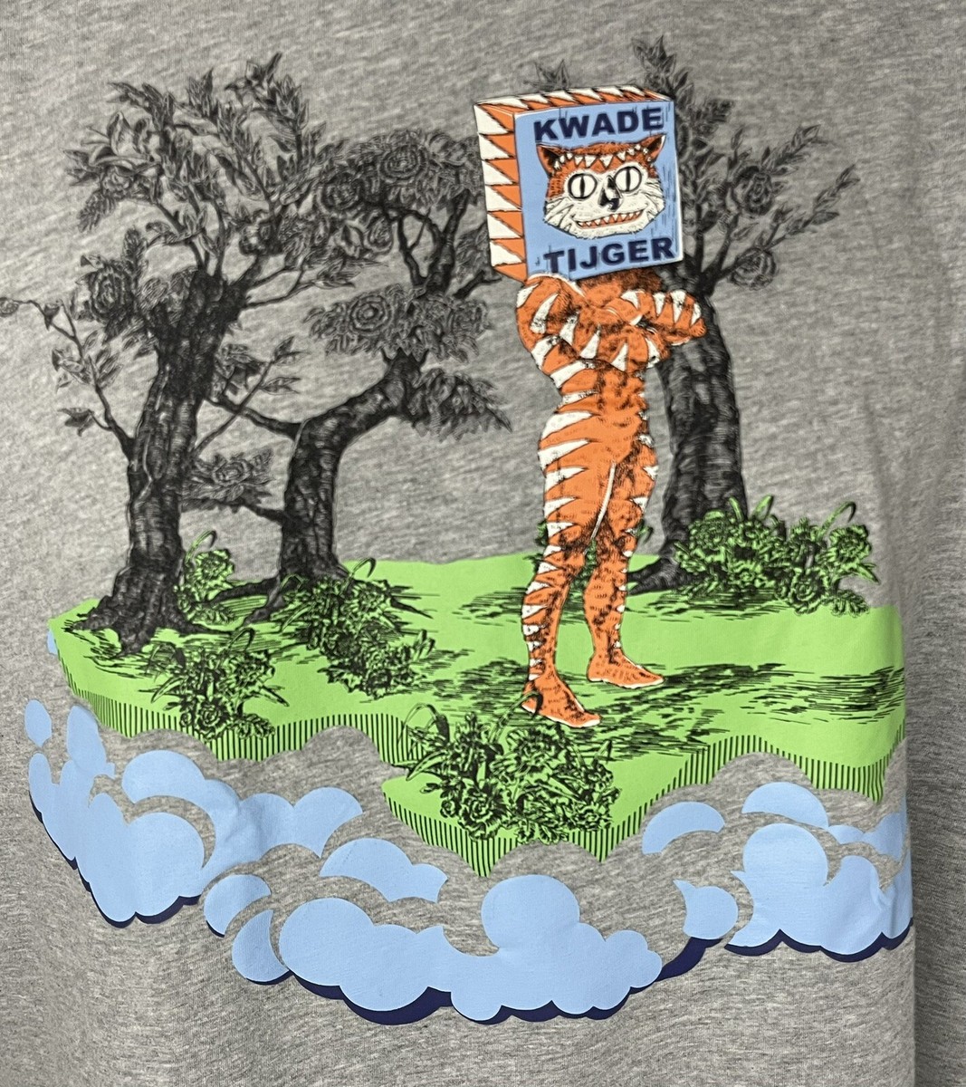 IKEA WALTER VAN BEIRENDONCK KWADE TIJGER GRAY TIGER T SHIRT SIZE