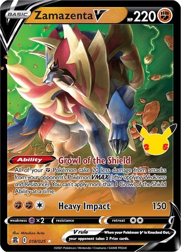 Zamazenta V HP220 Pokemon Japanese 25th Anniversary Holo Card No