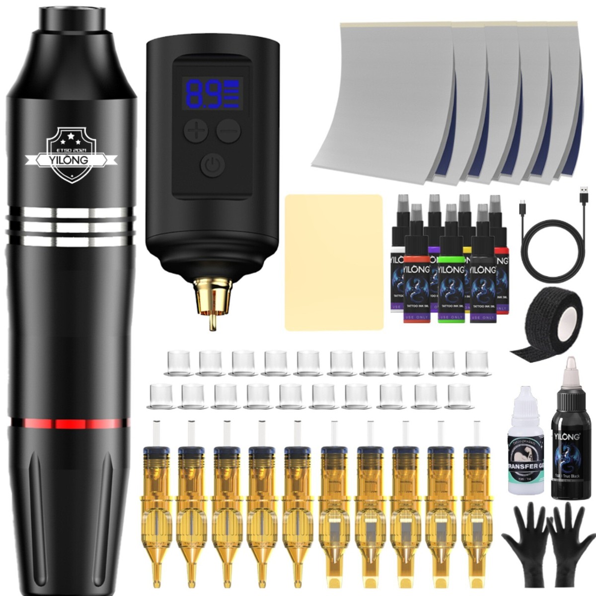 Wireless Tattoo Kit Complete for Beginners Pen Machine with Power