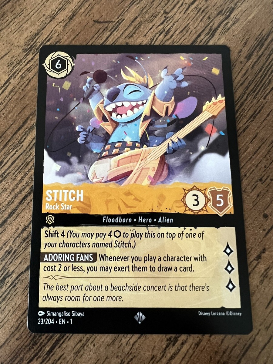 Disney Lorcana The First Chapter Stitch Rock Star Super Rare #23