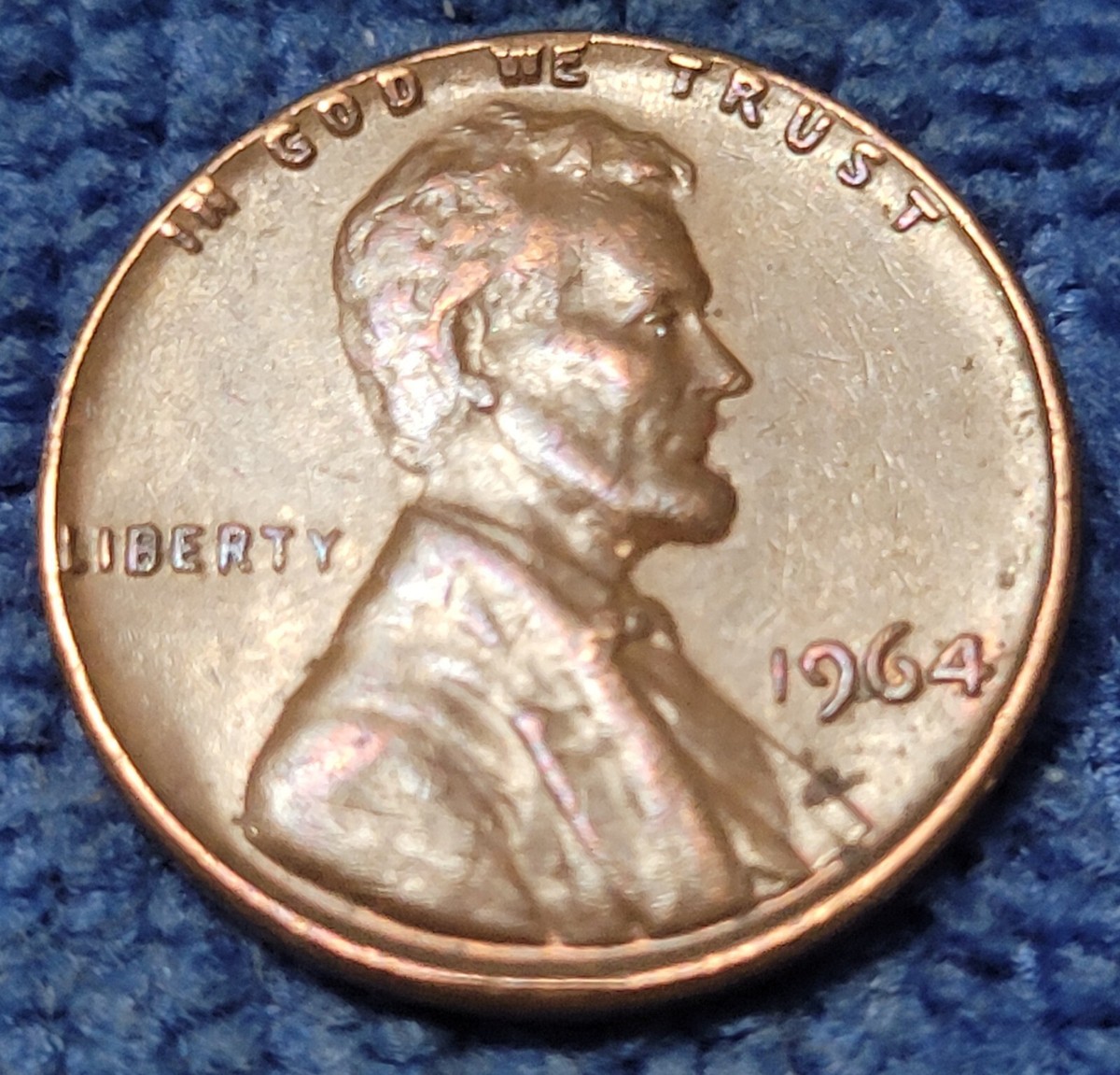 1964 Lincoln Penny. ERRORS. “L” on edge. “IN GOD WE TRUST” on edge