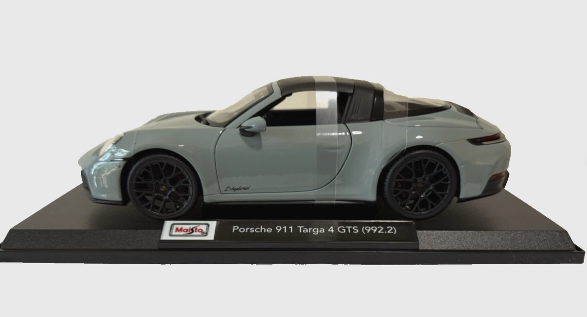 Maisto Porsche 911 Targa 4 GTS (992.2) Gray 1/18 Scale Diecast