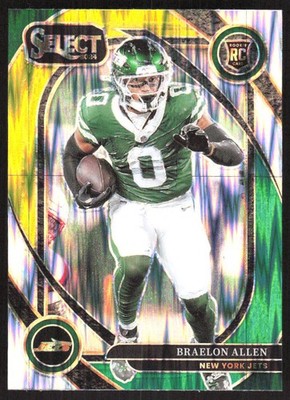 3220H 2024 Panini Select #259 Braelon Allen Green & Yellow Prizm