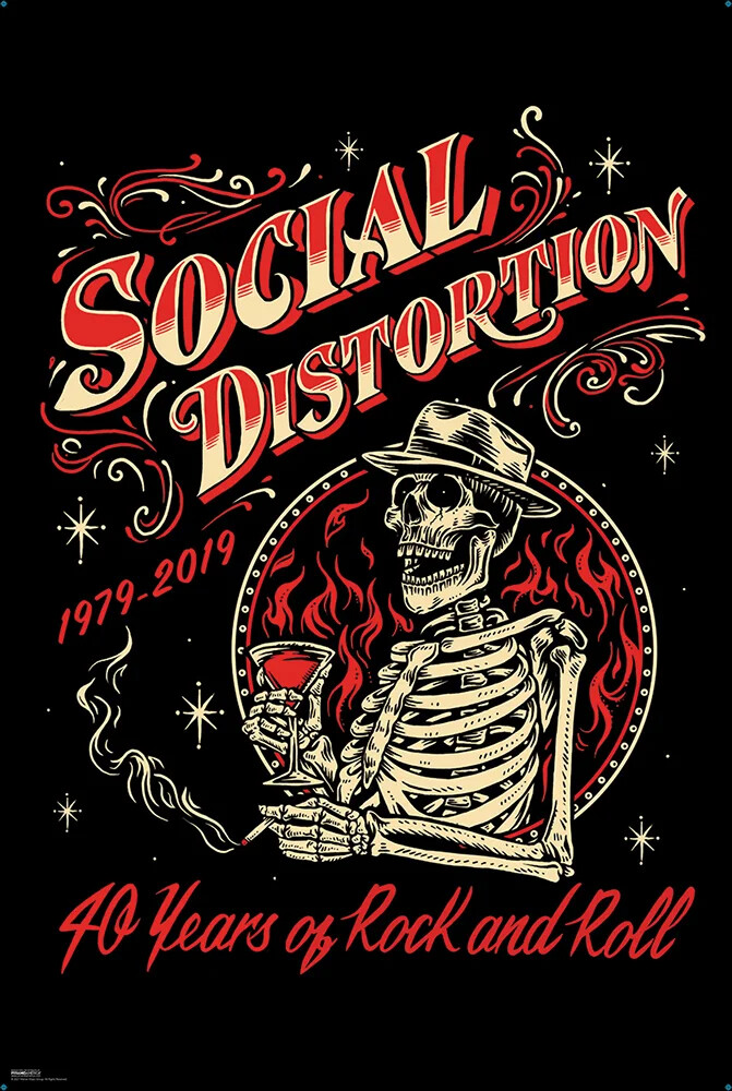SOCIAL DISTORTION 40 YEARS OF ROCK AND ROLL 24X36 POSTER