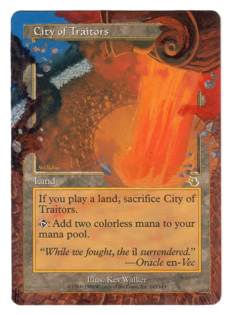 City of Traitors Altered Full Art MTG Hand Painted Front World