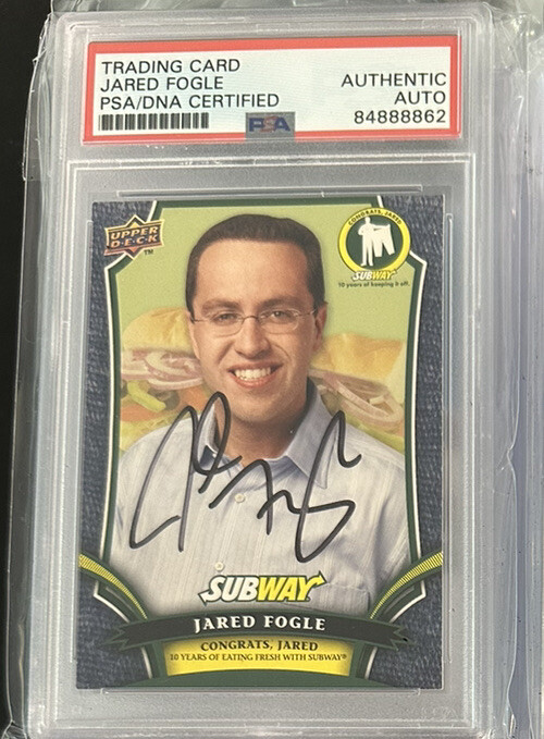 PSA Authentic Jared Fogle SUBWAY on Card Auto Autograph Super Rare
