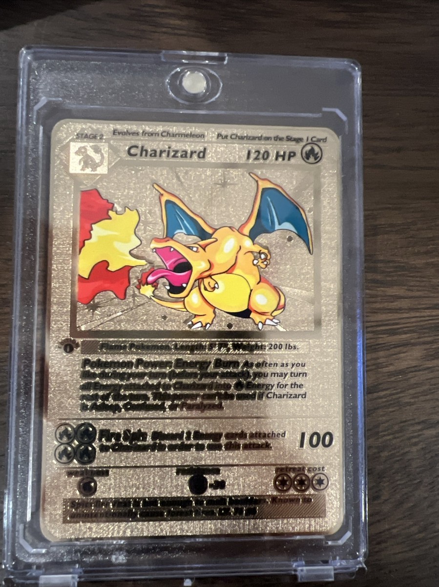 CHARIZARD HP120 GOLD FOIL FAN ART POKEMON CARD 4/102 ( NEW ) | eBay