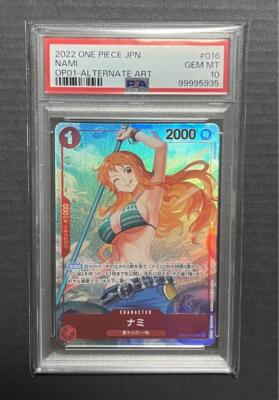 PSA 10 Nami OP01-016 One Piece Card Parallel R Alt Art Romance