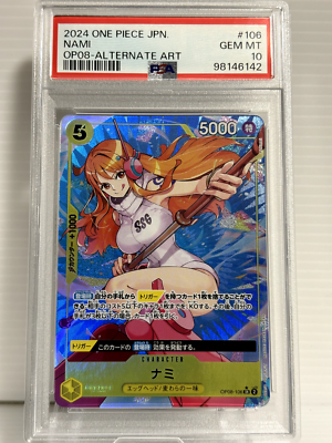PSA 10 Nami OP08-106 SR ONE PIECE Card Alt Art Two Legends OP-08