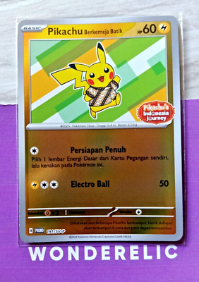Pikachu Berkemeja Batik HOLO Foil 191/SV-P PROMO Pokemon Indonesia