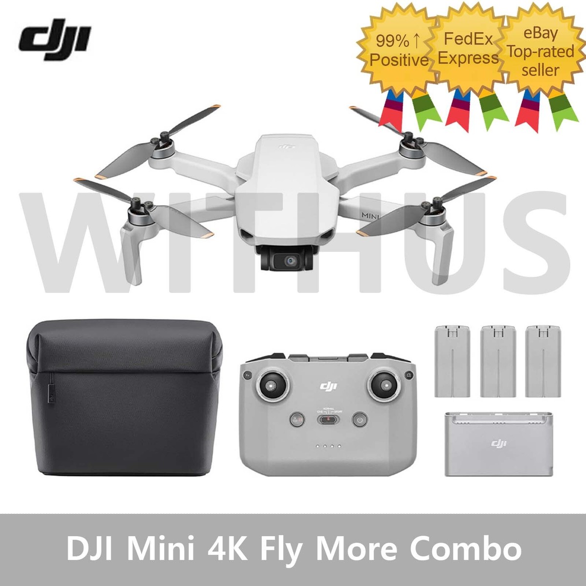 DJI Mini 4K Fly More Combo Drone (3 Battery) RC-N1C Controller No