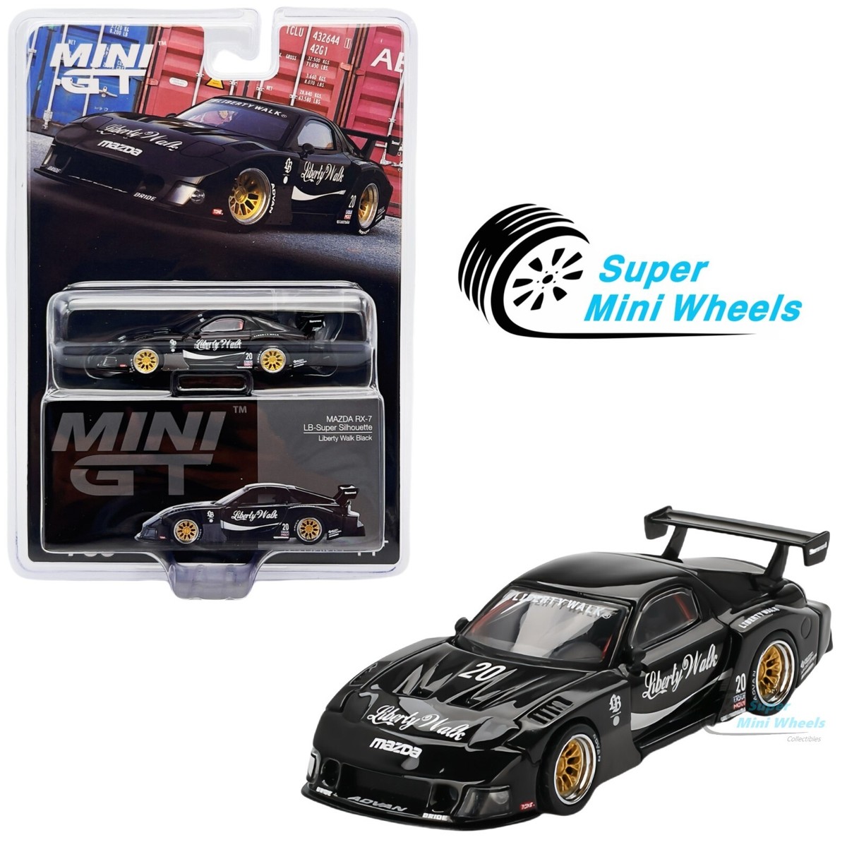 Mini GT 1:64 MAZDA RX-7 LB-Super Silhouette Liberty Walk Black