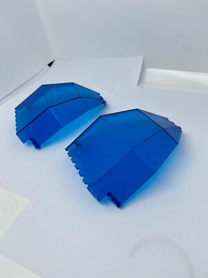 Lego 2409 Panel 10 x 10 x 12 Quarter Dome Trans Blue X2 | eBay