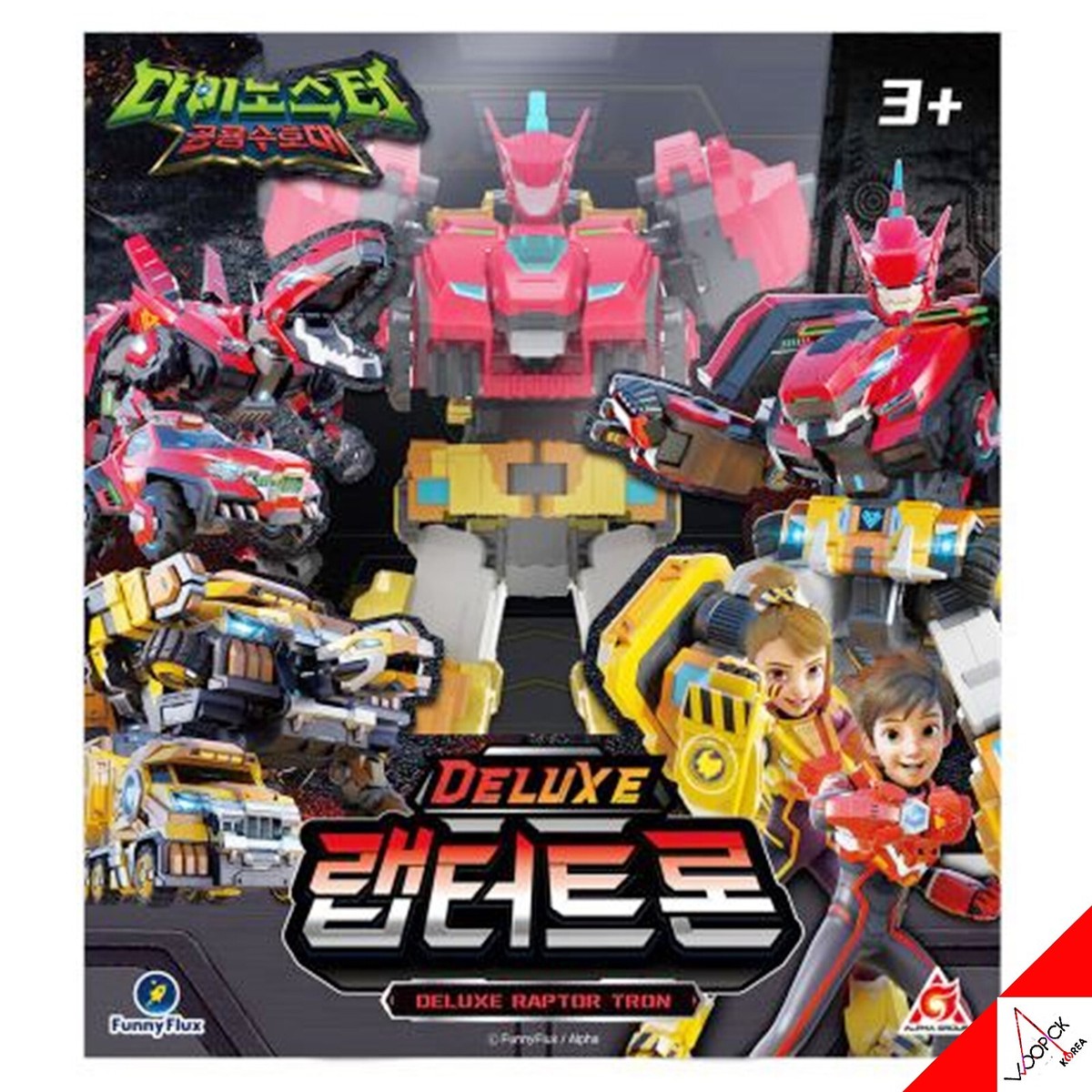 DINOSTER DELUXE RAPTOR TRON 3-Step Transformer Robot Action Figure