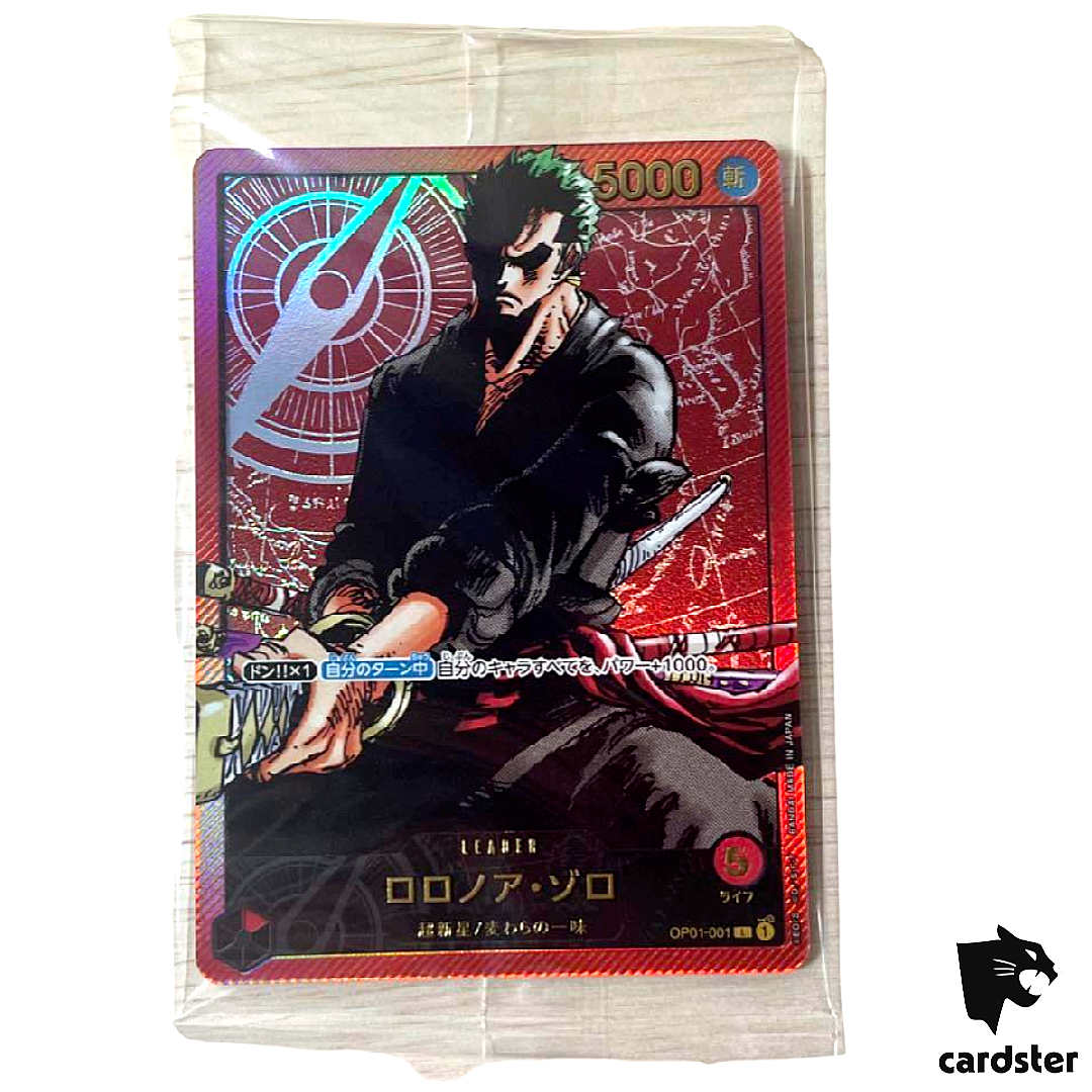 SEALED] Roronoa Zoro L OP01-001 [Gold Text LECAFIG PAR] ONE PIECE