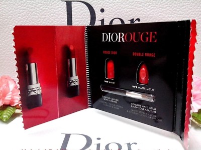 Dior DIOROUGE Rouge Lipstick 999 MATTE & 999 METAL 2 Shades w Lip