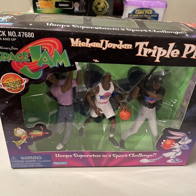 Vintage 1996 Space Jam Michael Jordan Triple Play 3 Figure Set