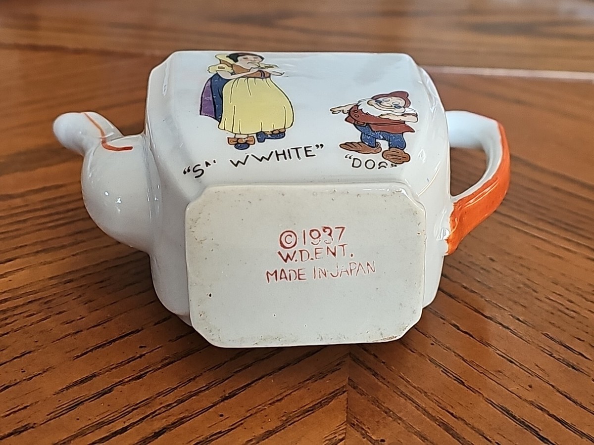 1937 Walt Disney Enterprises Ceramic Snow White Tea Set Japan 3