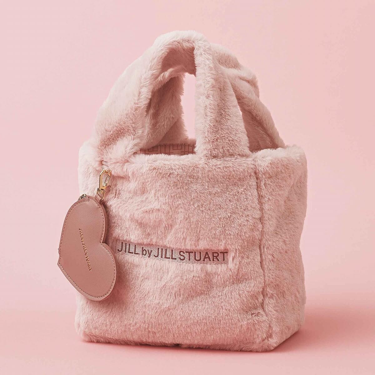 Jill by Jill Stuart Cube-shaped fur bag & heart-shaped pouch charm