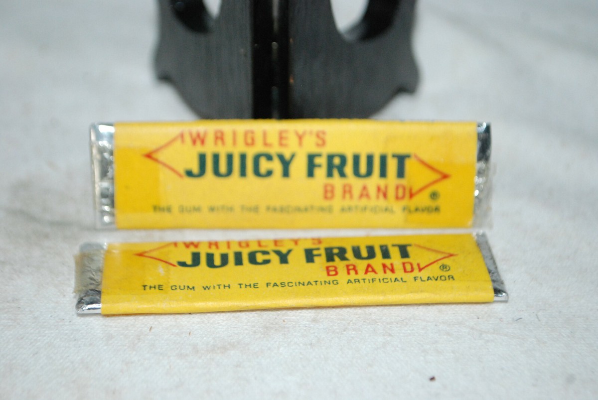 Vintage Unopened USA Wrigley's JUICY FRUIT Gum 2 sticks - near