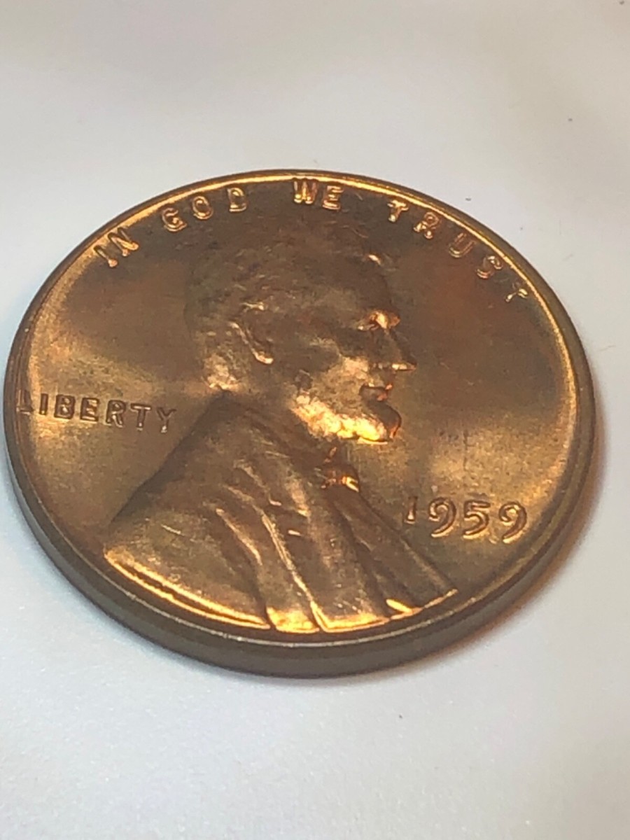 1959 Lincoln penny error “L” On Liberty on Rim - Rare US Coin