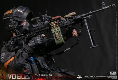 In Stock DAMTOYS 78095 RUSSIAN SPETSNAZ MVD SOBR PKM GUNNER 1/6